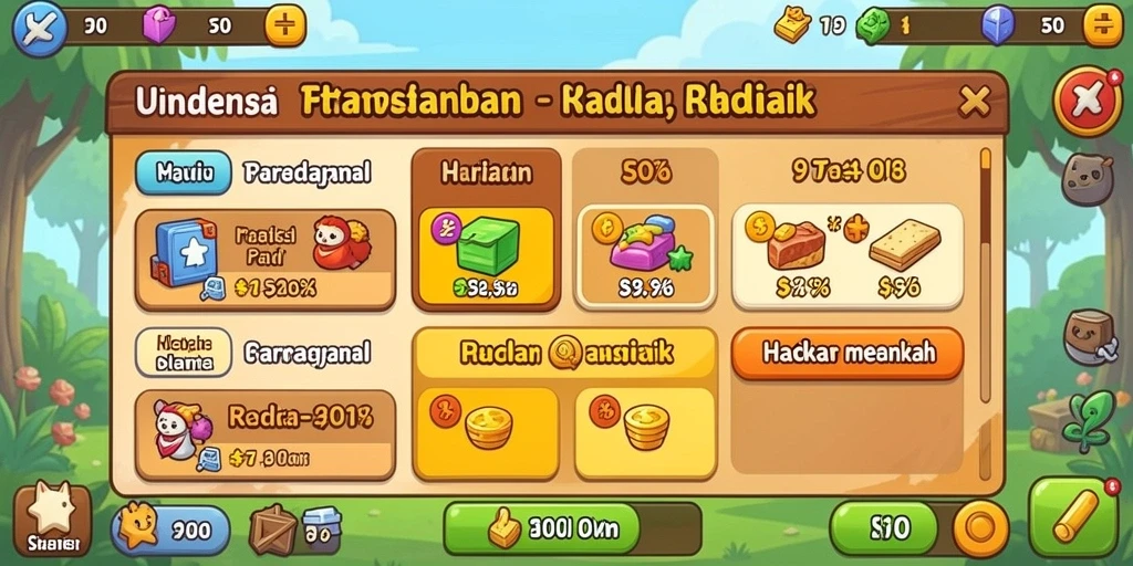 Tampilan level yang menantang dan beragam.